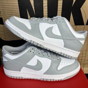 NEW Nike Dunk Low White Light Smoke Grey Women Size 6.5 / Size 5Y FB9109-123